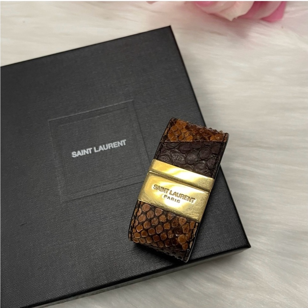 Authentic Saint Laurent Brown Python Leather Bracelet!
